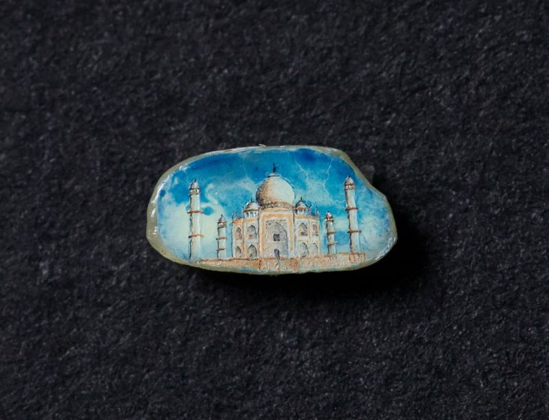 Pringles commissions artist to paint the Taj Mahal on a grain of