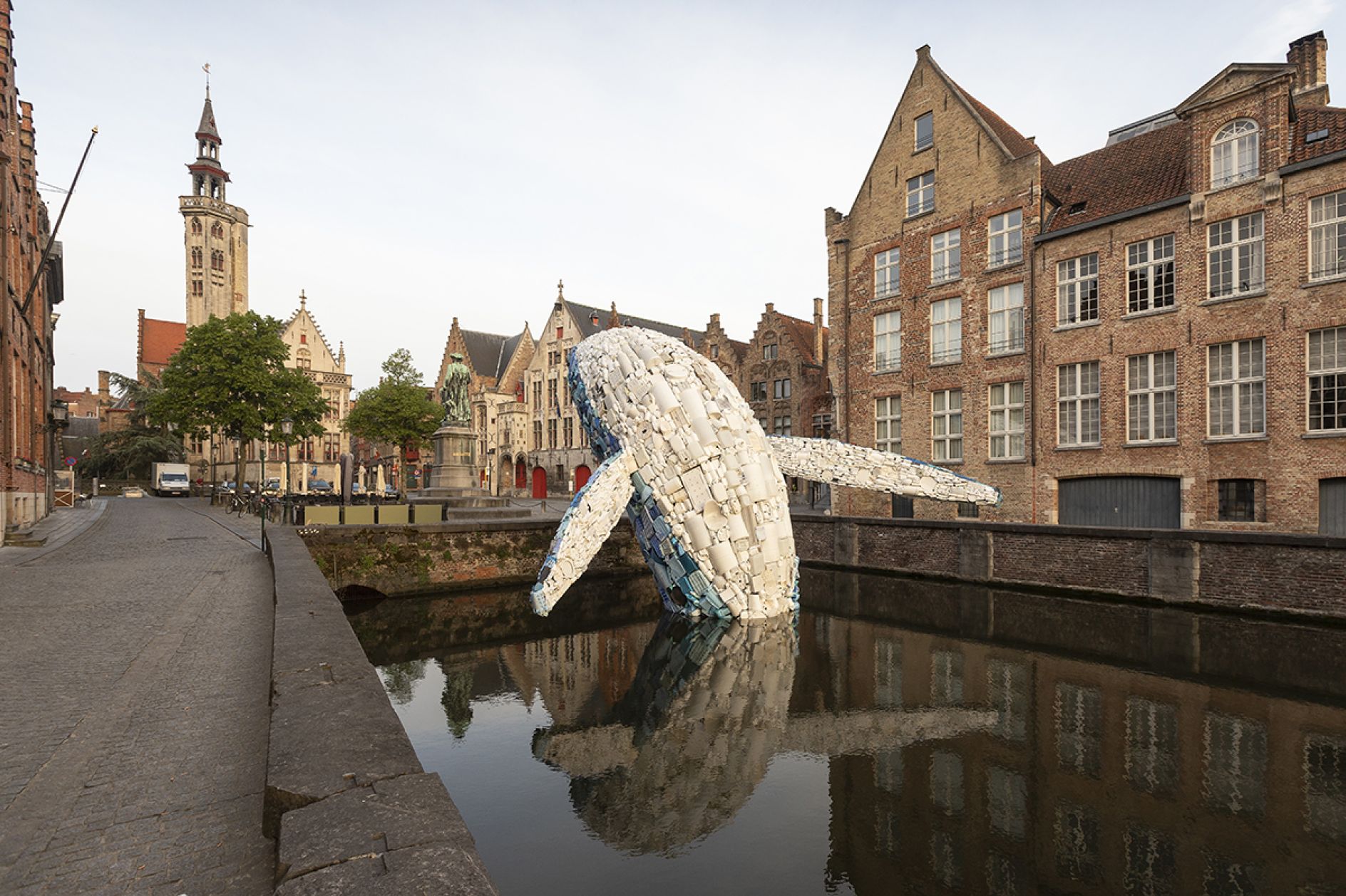 Huge 12-metre tall whale made of five tons of plastic waste breaches a ...