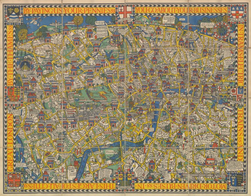 The Wonderground Map of London, Macdonald Gill, 1914. Courtesy of The Map House