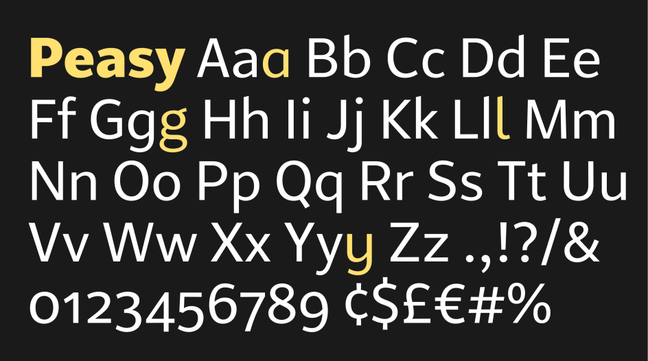 Peasy de Delve Fonts