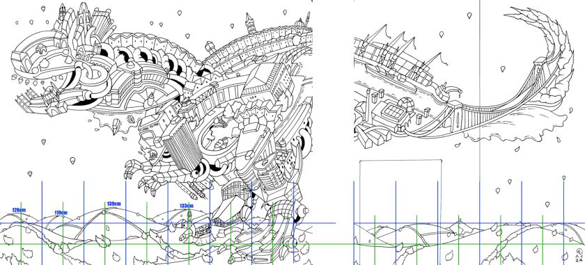 The design and grid.