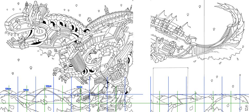 The design and grid.