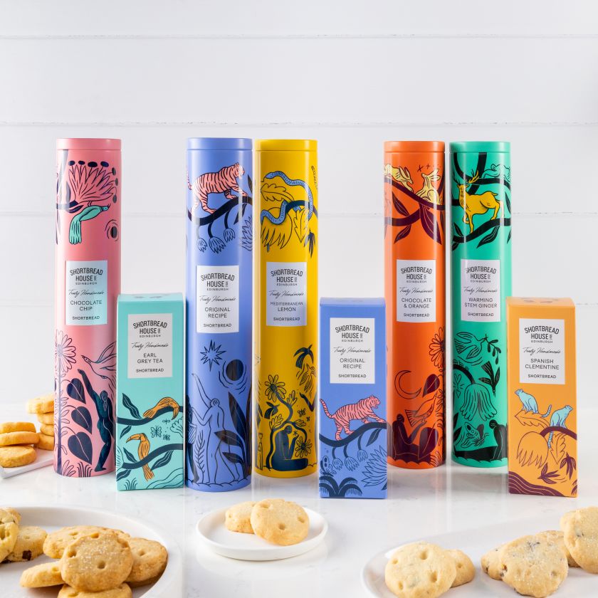 Packaging artwork for Shortbread House of Edinburgh.