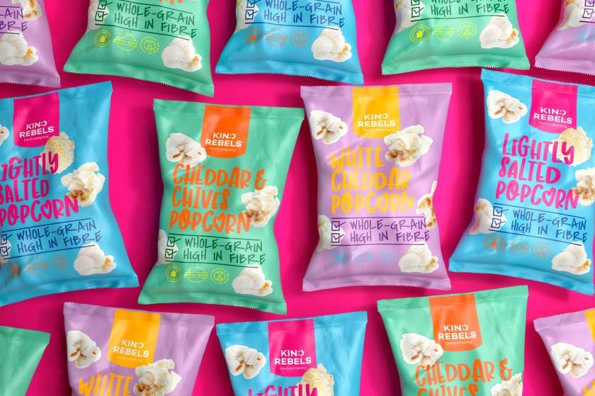 Project by Storm Wiggett for Kind Rebels Popcorn Packaging