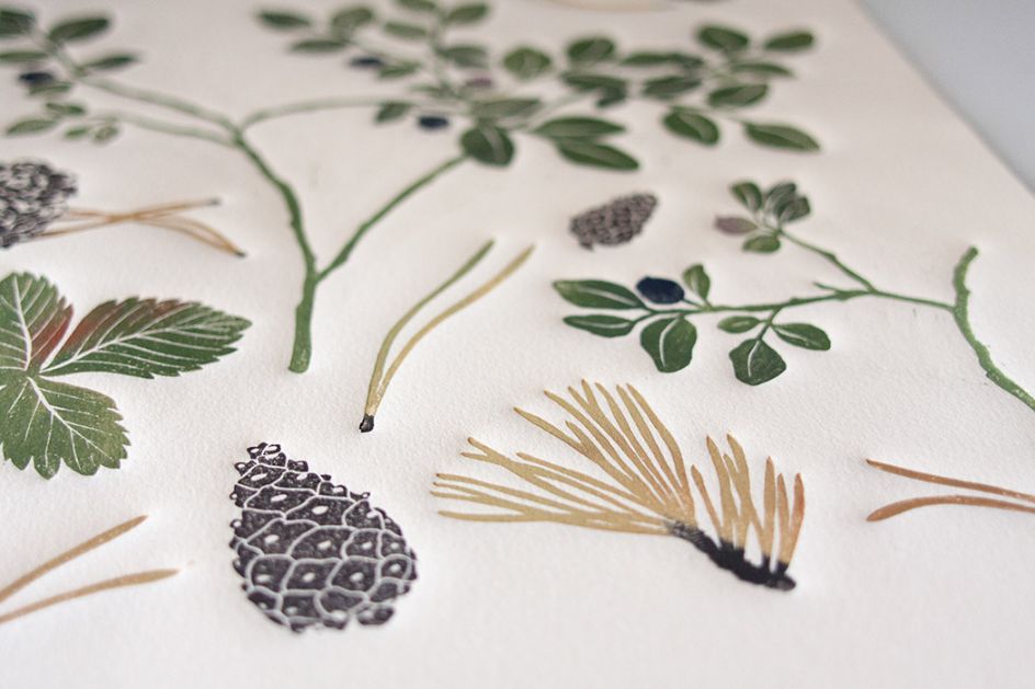 Artist aims to preserve her local forest by crafting linocut stamps of ...