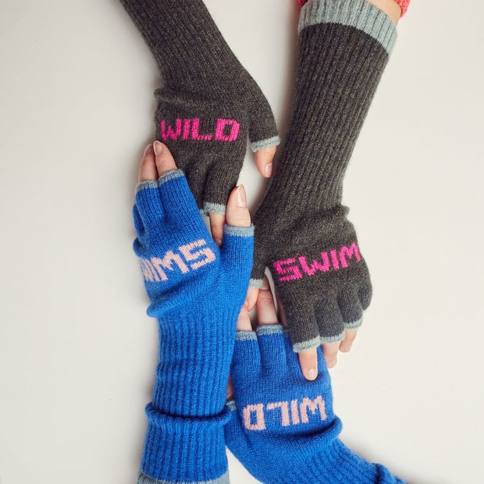 Wild Swim Fingerless Gloves by Black&Bleech