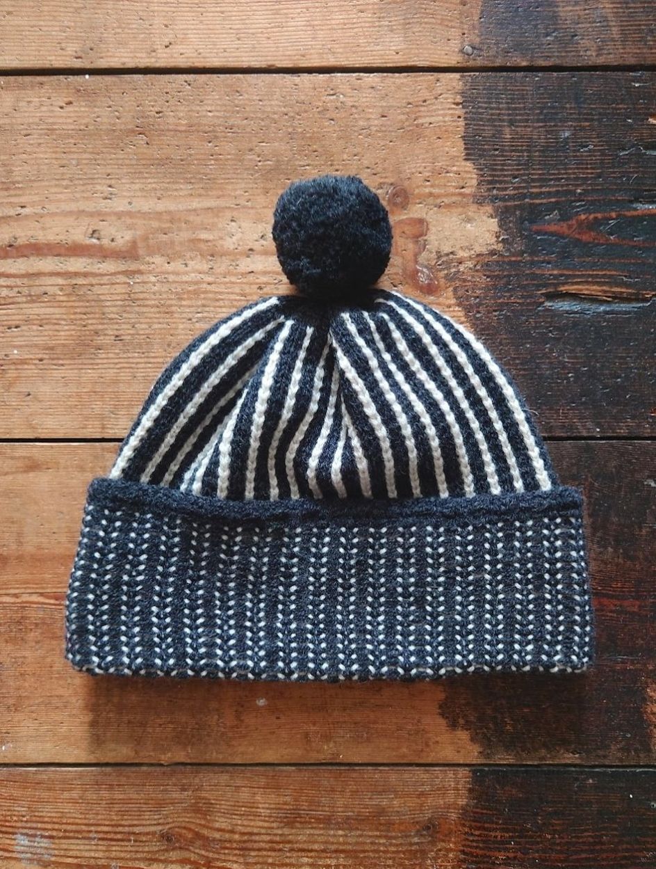 Bold Stripe Wool Hat by Kate Jones Knitwear