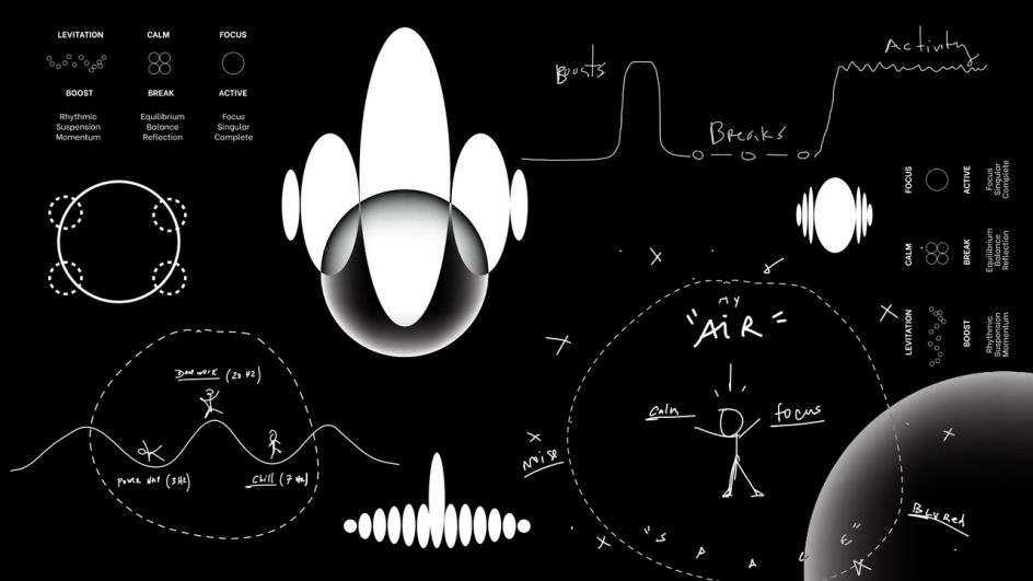 An exclusive sketch of process showing how Virgilio and Manuel built the visuals and behaviours for the Opera Air bubble