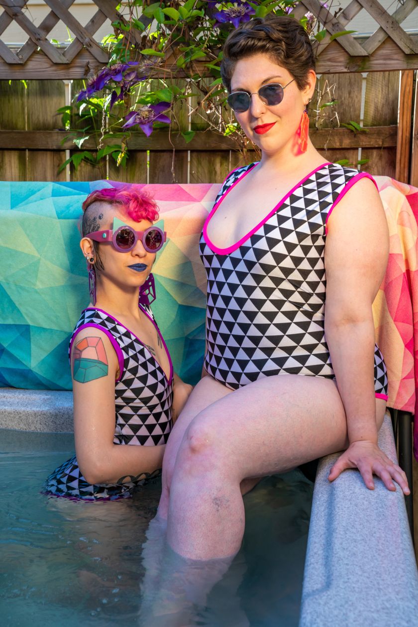 Swimsuits by Rebirth Garments. Photo by Colectivo Multipolar. Modelled by Sky Cubacub and Nina Litoff. © Sky Cubacub