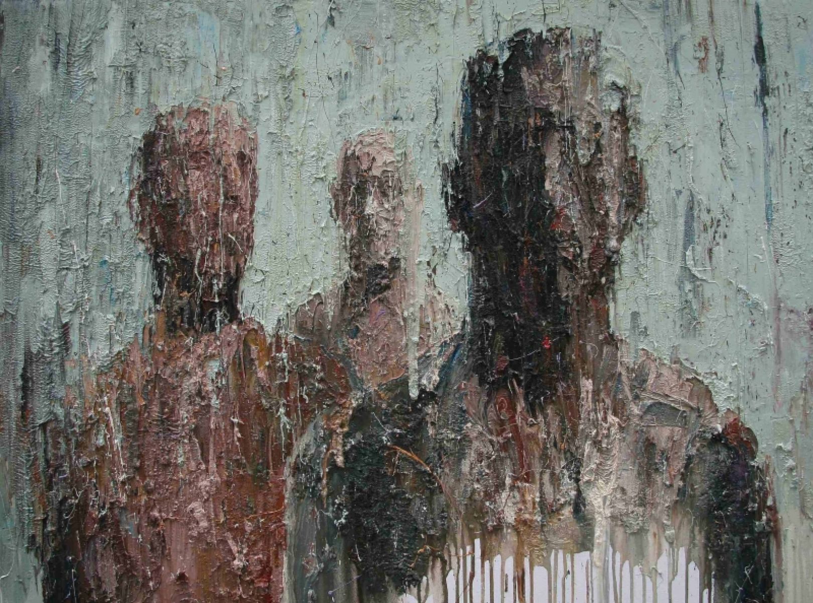 Artist applies and deconstructs oil on canvas to create beautiful ...