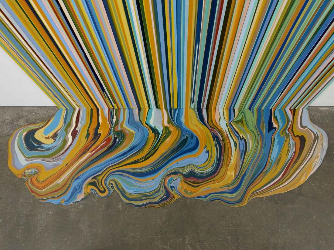 Ian Davenport's large-scale 'puddle paintings' that drip into rainbow ...