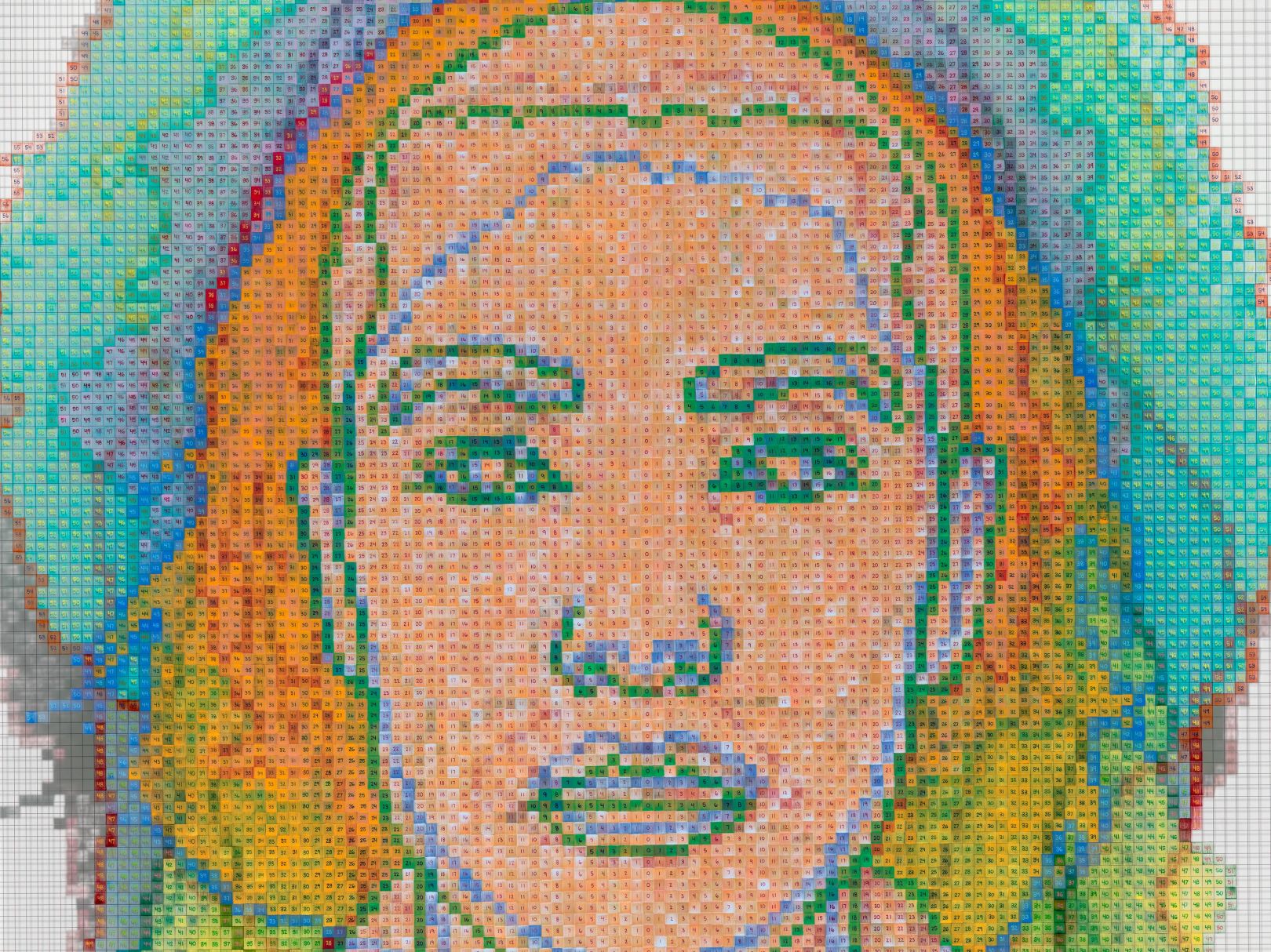 New grid system works by Charles Gaines, the artist who paints faces ...