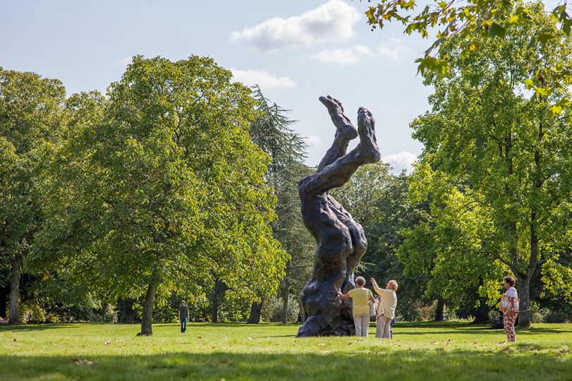 London, UK. 7th June, 2021. Shoppers near Louis Vuitton are out in the sun  around David Breuer-Weil's Alien 2 at the bottom of New Bond Street -  Public art sculptures by contemporary