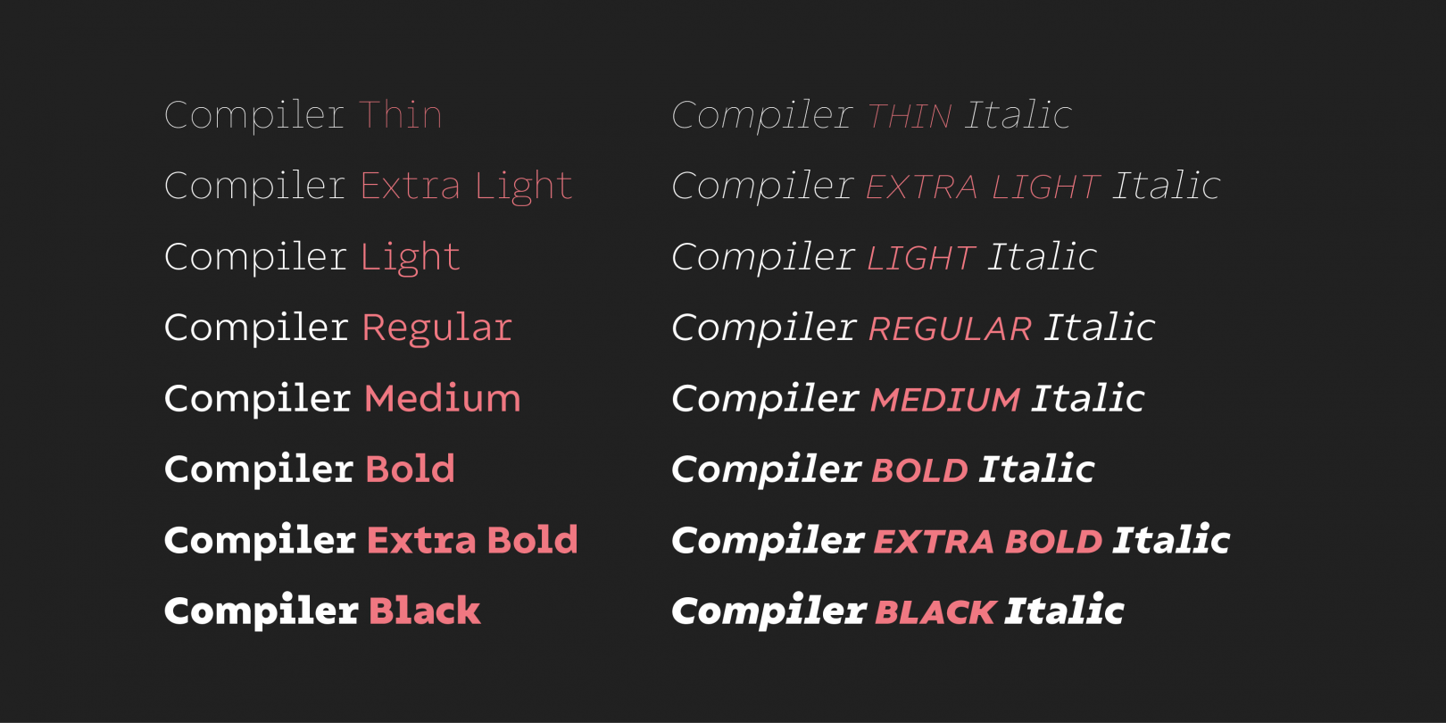 Compiler by Identity Letters is a 'no-frills' font family inspired by ...