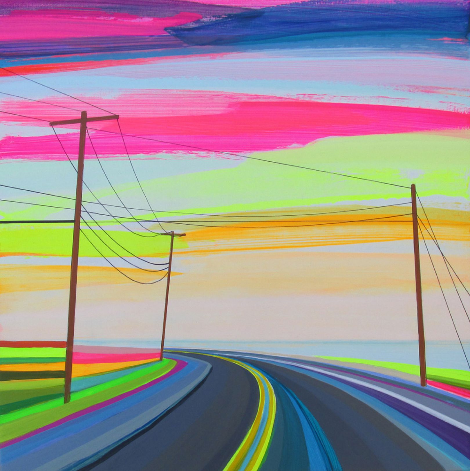 Technicolour and neon sunset paintings inspired by America's Long ...