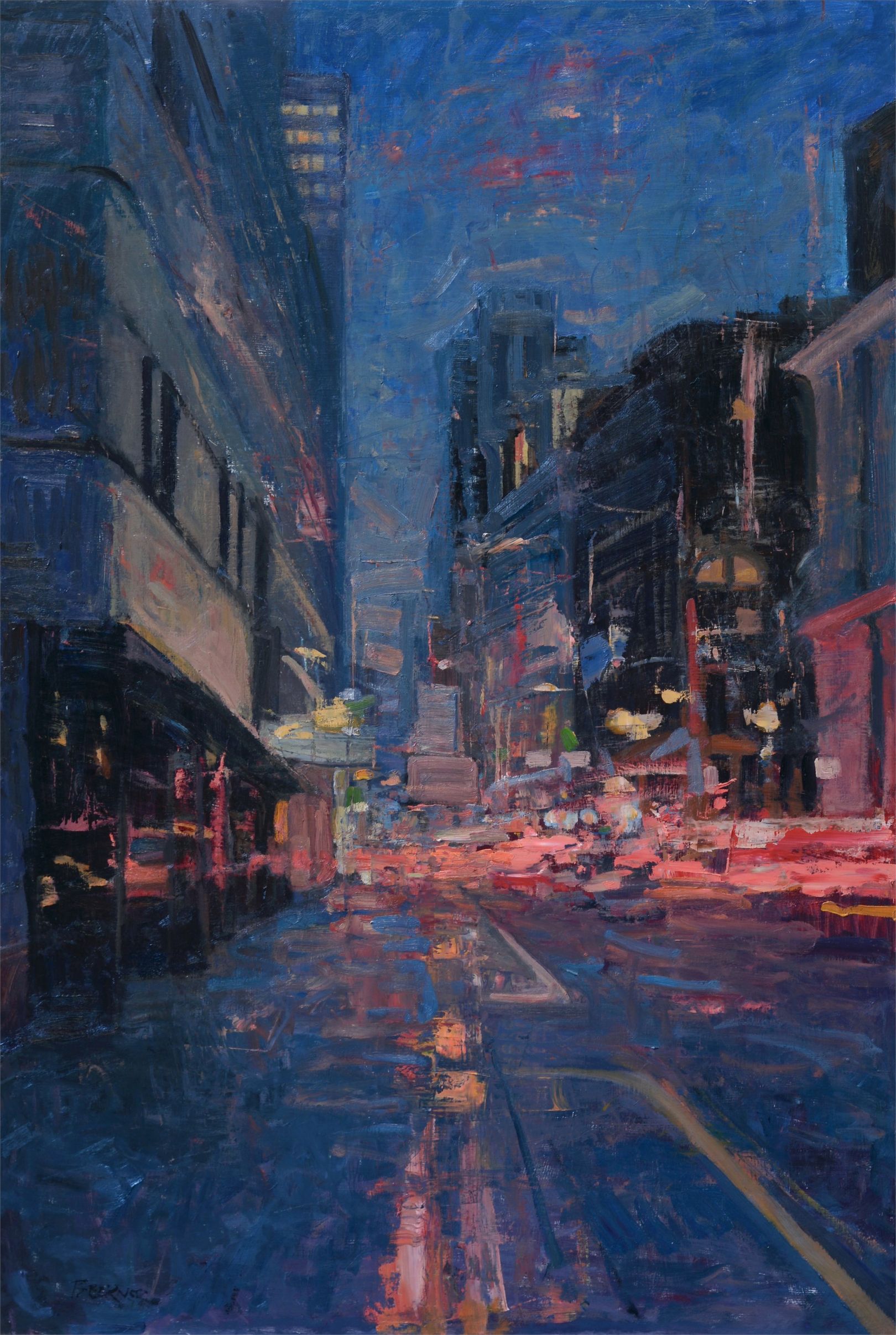 Jim Beckner captures the buzz of city life through his energetic oil ...