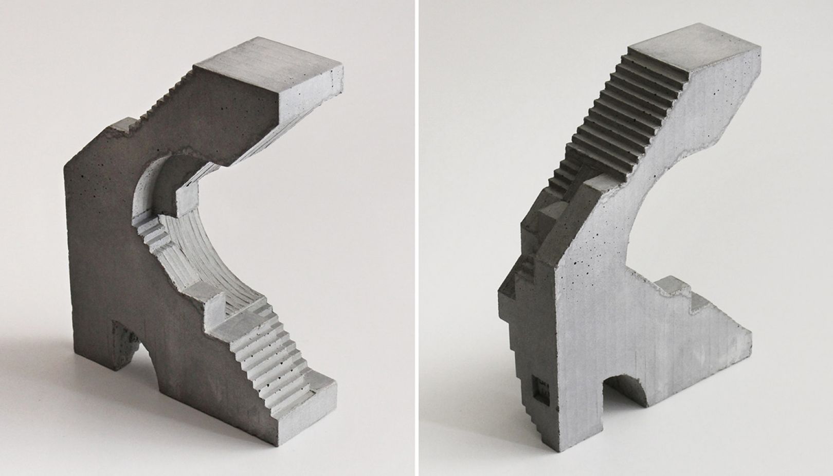 Concrete modular sculptures that create an optical illusion by David ...