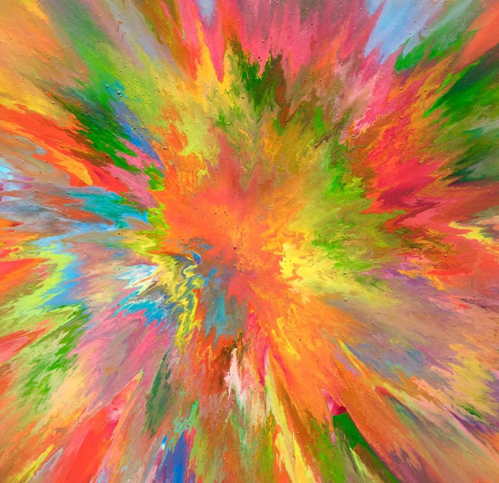 Artist creates bold explosions of colour using thinned oil paint and ...