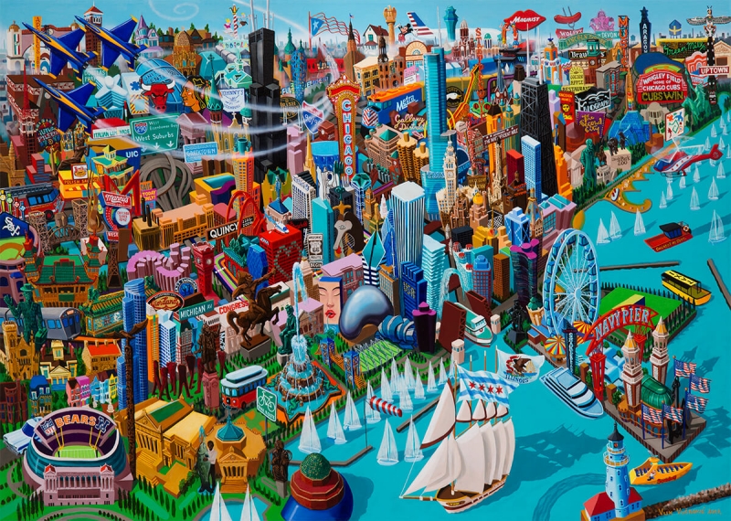 Vuk Vučković's highly detailed painted panoramas of the world's most